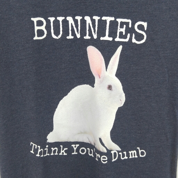 Good Treasures Bunnies Think You're Dumb T-shirt L - Picture 2 of 9